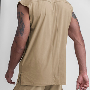 Canotta Sportiva Casual Senza Maniche con Logo Personalizzato, 95% Cotone 5% Spandex, Tessuto Ecologico ad Asciugatura Rapida per Uomo - Product Image 2