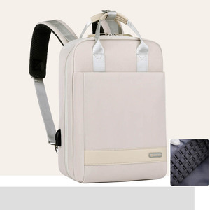 13"-14" Waterproof Polyester <b>Laptop</b> <b>Backpack</b> Airbag Protection 180 Degree Zipper Open Arcuate Shoulder Strap Unisex Large - Product Image 3