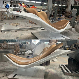 Sculptures décoratives d'extérieur écologiques inspirées des vagues abstraites modernes, moulées avec précision, magnifiques, fluides, <span class=keywords><strong>en</strong></span> résine de dessin animé anime - Product Image 5