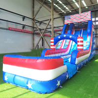 Toboggan aquatique gonflable commercial en PVC pour l'extérieur avec piscine, prêt à être expédié depuis l'entrepôt WINSUN aux États-Unis, idéal pour les événements en plein air des enfants.