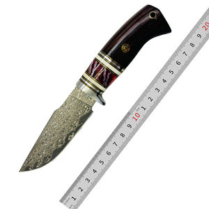 Cuchillo de caza Sintop AB-005 Damascus VG10 OEM personalizado con mango de molares de mamut, hoja recta, punta de gota de agua, cuchillo para exteriores. - Product Image 6