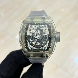 Custom-made Transparent Designer Top-notch Carbon Fiber <b>Skeleton</b> Tourbillon Unisex <b>Automatic</b> Mechanical <b>Watch</b> Rubber Pointer - Product Image 1
