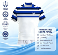 Maillot de rugby personnalisé sublimé, directement de l'usine, 100% polyester, 1 pièce minimum, design gratuit