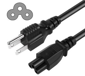 สายชาร์จแล็ปท็อป 10A 125V 18AWG มาตรฐานอเมริกา NEMA 5-15P ต่อ C5 (<span class=keywords><strong>Clover</strong></span> Leaf) สายไฟ AC - Product Image 5