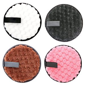 Lingette démaquillante personnalisable avec logo, éponge de beauté ovale réutilisable en flanelle colorée 11x11cm, cadeau pour le lavage du visage - Product Image 1