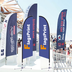Custom Promotional Beach Flags & Banners Feather Advertising Flags with Base Personalized Beach Advertising Flags