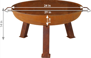 Brasero rustique en acier <span class=keywords><strong>Corten</strong></span>, pour patios européens, personnalisable pour brûler du bois - Product Image 3