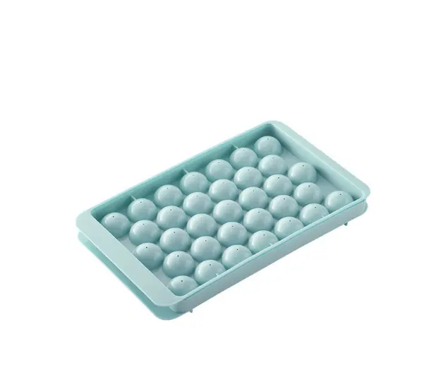 Wholesale Sample Food Grade Silicone Ice Mold Tray 32 Lattice In Ball Shape With Lip