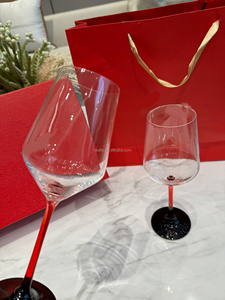 Luxurious and Elegant Crystal Wine Glass Set with Long Stem Eco-Friendly Gift <b>Box</b> Two Pieces Includes Handbag - Product Image 5