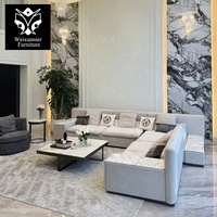 Modernes Luxus L-förmiges Ecksofa Modulares Stoff-Wohnzimmersofa Minimalistisches Ecksofa Zeitgenössische Wohnmöbel