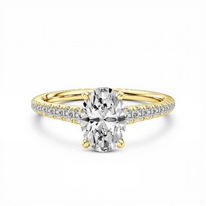 Anillo atemporal de diamantes cultivados en laboratorio, redondos y ovalados, con piedras redondas de 1.23 quilates y ovaladas de 1.00 quilates en plata de ley 925. - Product Image 5