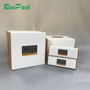 Suppliers Custom Muffin Pastry Cake Box China Food Packaging Box with Handle Sweet Donut Box