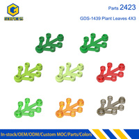 Gobricks - Piezas de Repuesto para Bloques de Construcción de Follaje de Árboles GDS-1439, Piezas de Bloques de Construcción 2423, Ladrillos, Hojas, Bloques de Ladrillos, Hojas de Plantas 4X3