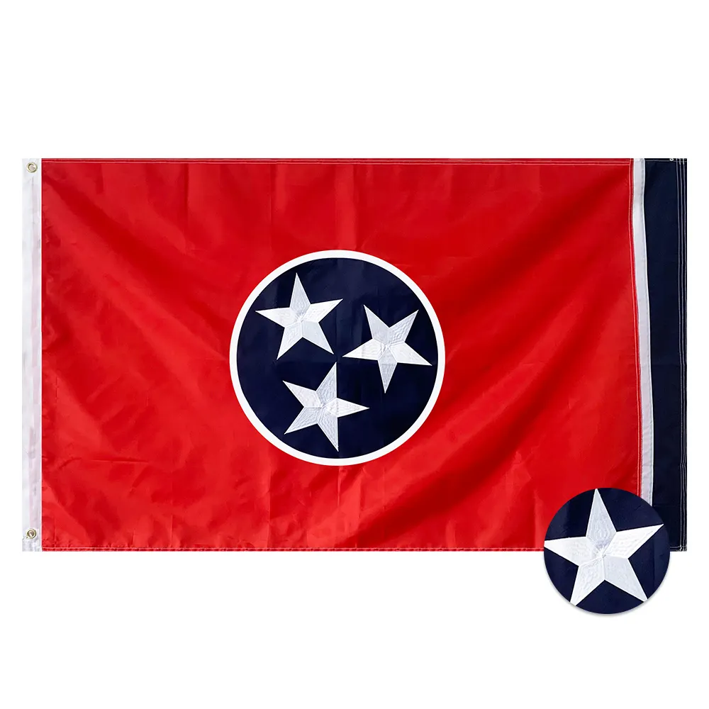 A bandeira de estado bordada 2021 3x5 ft tennessee, bandeira americana