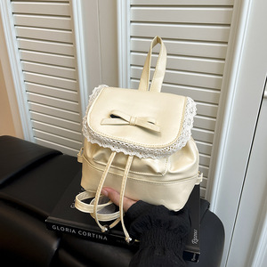 Sac à dos étudiant pour <span class=keywords><strong>femme</strong></span>, nouvelle collection 2025, tendance et élégant, style dentelle, portable, style ballet - Product Image 4
