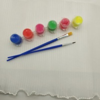 Lot de 6 pots de crème de peinture professionnelle non toxique et écologique de 3 ml et 5 ml avec logo personnalisé, deux pinceaux et crayons de dessin sur toile