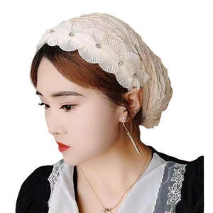 Sharut Wholesale Hot Selling Turban Ladies Muslim Women Hijab Headscarf Cap Instant Scarf <b>Elastic</b> <b>Lace</b> Tudung Beach Adults - Product Image 1