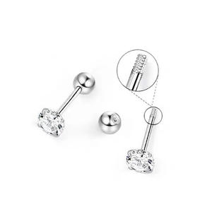 Anting Tindik Titanium Zirkon Buatan Tangan Ukuran Sesuai Pesanan, Perhiasan Tindik Emas 18k Rose Gold - Product Image 4