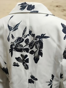 <span class=keywords><strong>Blazer</strong></span> floreale Casual sportivo Chic europeo da <span class=keywords><strong>donna</strong></span> con stampa <span class=keywords><strong>blu</strong></span> in tessuto a doppio petto - Product Image 6