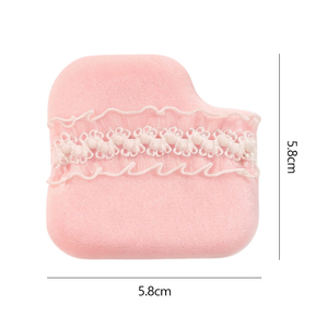 Esponja de <span class=keywords><strong>Maquillaje</strong></span> de Terciopelo Reutilizable con Decoración de Encaje, Aplicador Cosmético Personalizado con Etiqueta Privada y Color Personalizado - Product Image 2