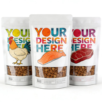 Sacs d'emballage personnalisés pour aliments pour animaux de compagnie, refermables, pour friandises de chien et de chat, en plastique avec fermeture éclair, pochette pour aliments pour animaux de compagnie avec fenêtre