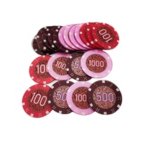 Vente en gros de jetons de poker ronds de casino imprimés personnalisés de haute qualité avec numéros jetons de poker en céramique s'il vous plaît