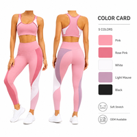 Set Olahraga Wanita 2-Potong Anti-UV Spandex/Nylon, Menyerap Keringat, Peregangan Empat Arah, Cepat Kering, Celana Panjang Setengah Betis, Atasan Racerback