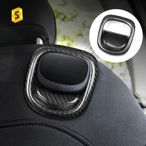 Shasha Carbon Fiber Real Seat Panel Handle Frame Interior Accessories Trim Cover For MINI F56 Hatchback 2014 F57 2015 2022