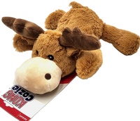 Nouveau jouet pour chien en peluche super douce en coton PP, motif animal personnalisé, élan brun couineur brodé