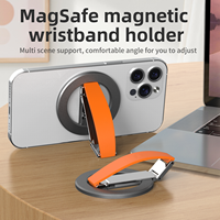 Support de téléphone magnétique pliable multi-angle en alliage d'aluminium avec anneau de maintien et sangle anti-chute pour bureau – Offre Spéciale