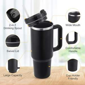 Gobelet isotherme à double paroi en acier inoxydable de 40 oz avec poignée, logo personnalisé, plaqué or arc-en-ciel holographique, compatible micro-ondes, idéal comme cadeau - Product Image 5