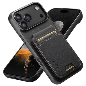 Per <span class=keywords><strong>iPhone</strong></span> 17/Pro/Max/aria/16/15/14/<span class=keywords><strong>13</strong></span> custodia con custodia in pelle <span class=keywords><strong>nera</strong></span> per telefono cavalletto in pelle di Lychee - Product Image 2