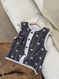 <span class=keywords><strong>Gilet</strong></span> imprimé mignon pour enfants, double couche en coton avec doublure en soie, motif éléphant, carreaux et fleurs, veste sans manches pour garçons et filles - Product Image 5