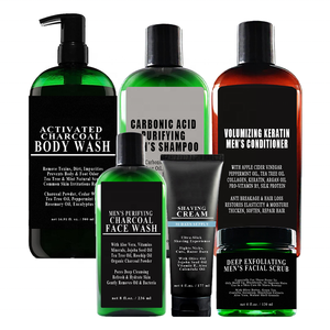 Ensemble de soins pour la peau et les cheveux des hommes crème anti-âge SPF 50 crème solaire baume de rasage rasoir bosse poils incarnés sérum nettoyant pour le corps shampooing déodorant - Product Image 2
