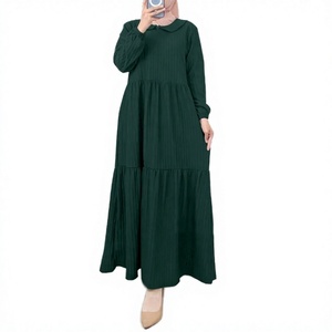 Vestido Elegante y Modesto para Mujeres Islámicas, Túnica Estilo Dubái Turco, Abaya Informal con Cuello Abierto, Transpirable, Antiestático, de Poliéster, Largo hasta el Tobillo - Product Image 3