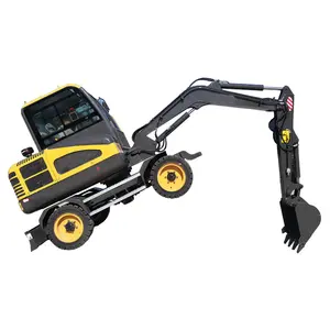 High quality mini excavator 5 ton small wheel excavator hydraulic radbagger with 4 tires