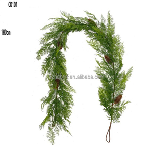 Baies Rouges De Noël <span class=keywords><strong>Plante</strong></span> Artificielle Escaliers Décorations 71 Pouces PE Teardrop Pommes De Pin Verdure <span class=keywords><strong>Porte</strong></span> En Plastique pour La Fête - Product Image 6