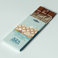 Boîte d'emballage de luxe pour barres chocolatées imprimées motifs dessins animés avec revêtement UV, gaufrage et conception de dossiers en matériaux recyclés pour la vente au détail