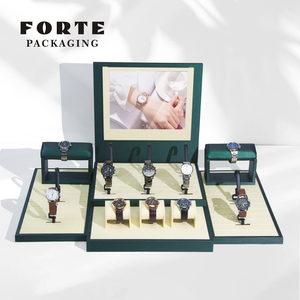 Forte lujo joyería pantalla Mdf microfibra reloj soporte azul hombres reloj pantalla moda lujo mujer reloj pantalla - Product Image 1