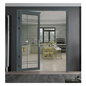 Nouveau modèle de porte de cuisine tout-en-un pliable, Push-Pull, porte coulissante à trois maillons en verre PD, 20222