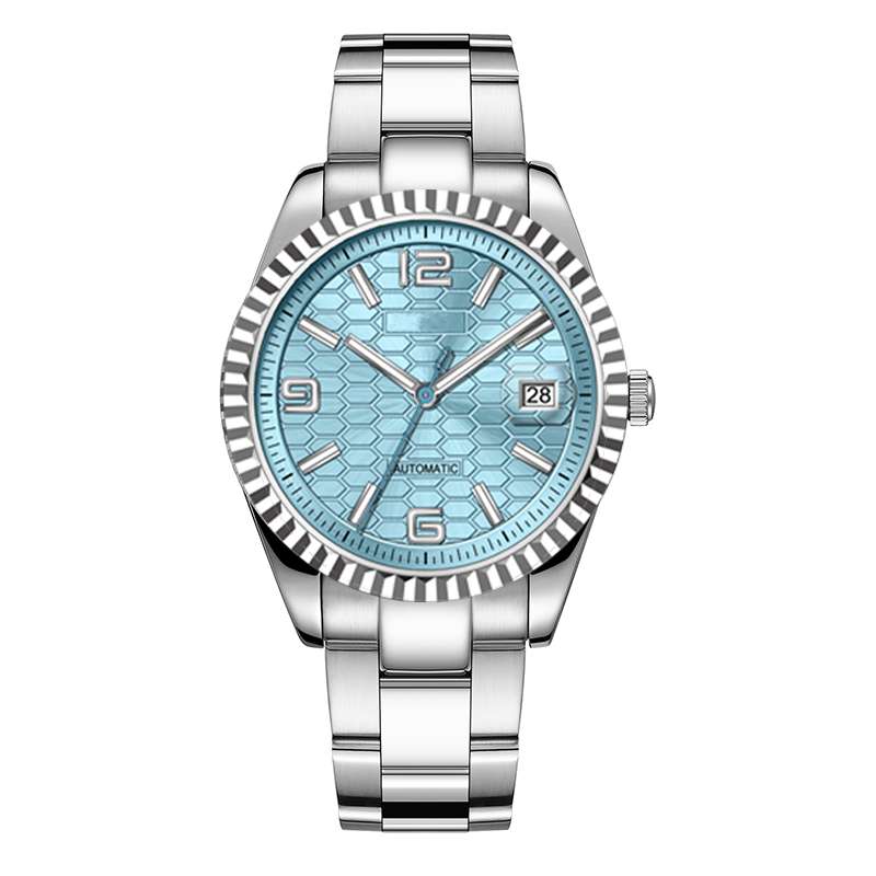 Blue automatic watch