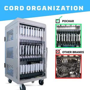 30 Bay Assembled Mobile Laptop Charging Cart Lockable Steel Tablet Charging Station Cable Management Eco-Friendly <b>for</b> School - Product Image 5