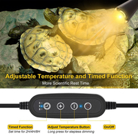 Lampe solaire pour reptiles à spectre complet avec support UVA UVB 3.0 E27 Lampe chauffante à ampoule réglable Tortue Lézards Basking Spot Light