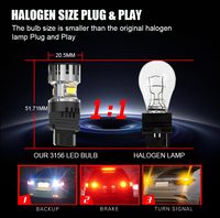 Ampoules LED CANBUS de haute qualité 1156 1157 7440 7443 3157 avec capot 28W 1500LM Anti-Hyper Flash et sans erreur pour ampoule de signalisation automobile
