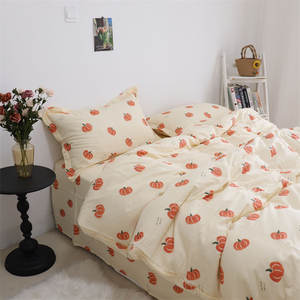 Copripiumino con stampa zucca autunnale Set di <span class=keywords><strong>lenzuola</strong></span> matrimoniali federe in tessuto di poliestere di alta qualità copripiumino biancheria da <span class=keywords><strong>letto</strong></span> - Product Image 5