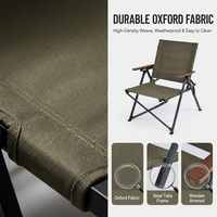 Chaise pliante portable pour le camping en plein air, avec accoudoirs, en tissu Oxford de haute qualité, idéale pour la plage, les sorties printanières et les pique-niques
