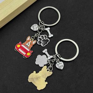 New Cartoon Puppy Metal Keychain Cute Pet Dog Pendant Creative <b>Bag</b> Decoration Pendant Corgi Metal Dog Keychain - Product Image 3