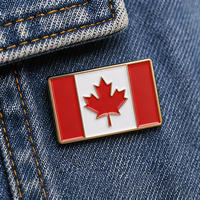 Épingles à revers personnalisées en métal émaillé avec le drapeau national du Canada