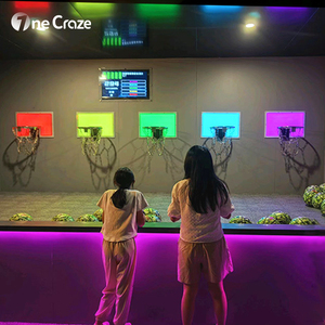 Panier de basket-ball commercial autoportant en métal pour intérieur, pour enfants et adultes, avec lumières LED et haut-parleur sans fil pour jeu de tir en équipe - Product Image 2