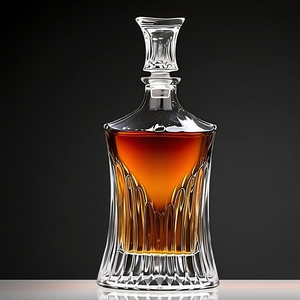 Bouteille en verre transparente de luxe de 750 ml pour liqueur, brandy, <span class=keywords><strong>tequila</strong></span>, vin, whisky, carafe élégante à vendre - Product Image 5